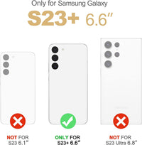 SURITCH Compatible with Samsung Galaxy S23 Plus Case [Built-in Screen Protector] Natural Marble Full Body Protection Cover Rugged Bumper Shockproof Case for Samsung Galaxy S23 Plus(Marble Rose)