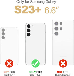 SURITCH Compatible with Samsung Galaxy S23 Plus Case [Built-in Screen Protector] Natural Marble Full Body Protection Cover Rugged Bumper Shockproof Case for Samsung Galaxy S23 Plus(Marble Rose)
