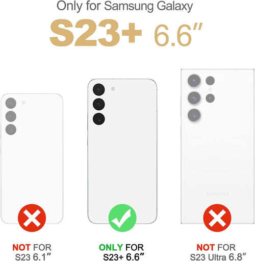 SURITCH Compatible with Samsung Galaxy S23 Plus Case [Built-in Screen Protector] Natural Marble Full Body Protection Cover Rugged Bumper Shockproof Case for Samsung Galaxy S23 Plus(Marble Rose)