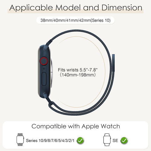 Original BLACK Milanese Loop Compatible with Apple Watch Straps 38mm 40mm 41mm 42mm 44mm 45mm 46mm 49mm Women & Men, Magnetic Clasp Adjustable Metal Bands for iWatch Series 10 9 8 7 6 5 4 3 2 1,Ultra,SE