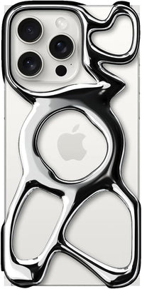 Angry miao Emptiness Phone Case for iPhone 15 Pro Max Case(Only), Compatible with MagSafe, 22g Lightweight, Heat Dissipation, Ample Protection Silver