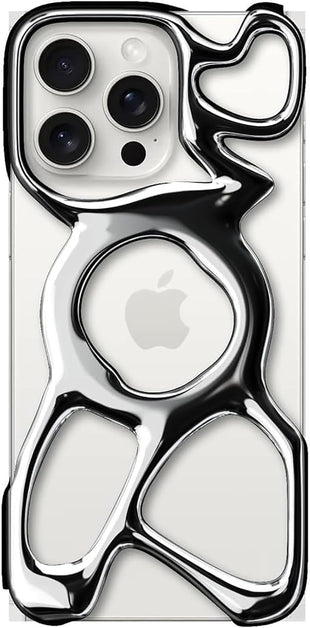 Angry miao Emptiness Phone Case for iPhone 15 Pro Max Case(Only), Compatible with MagSafe, 22g Lightweight, Heat Dissipation, Ample Protection Silver