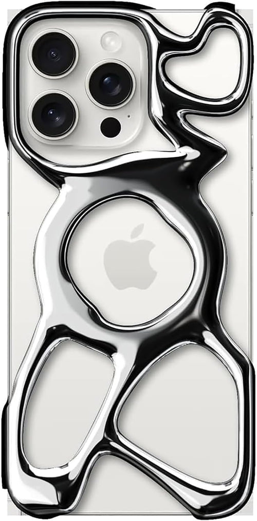 Angry miao Emptiness Phone Case for iPhone 15 Pro Max Case(Only), Compatible with MagSafe, 22g Lightweight, Heat Dissipation, Ample Protection Silver