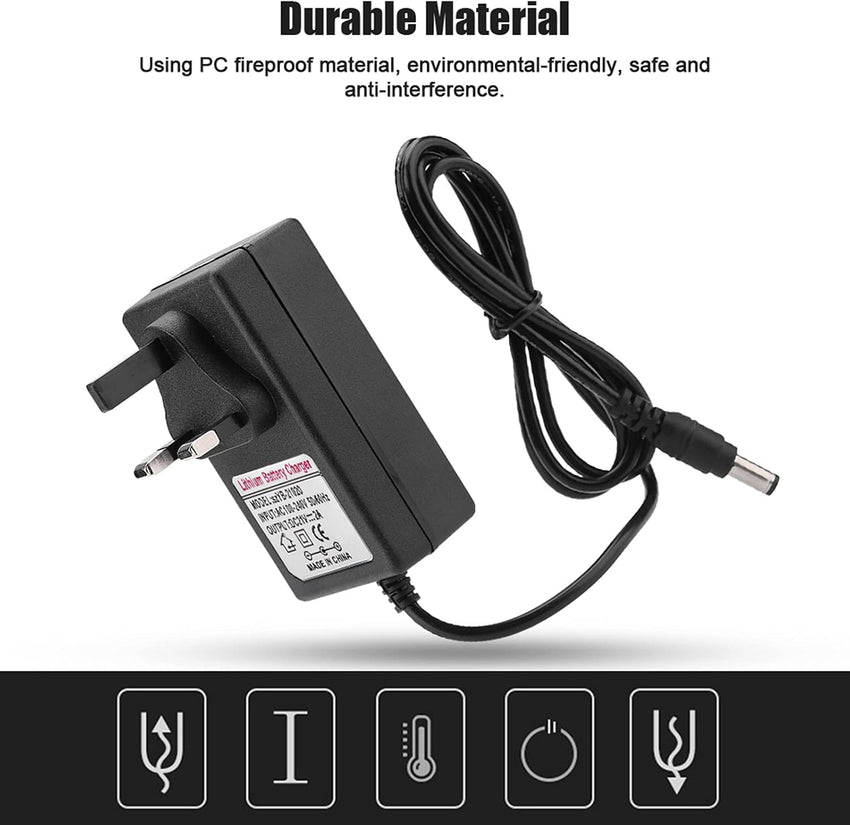 21V 2A AC/DC Power Supply Adapter, 100V-240V Lithium Battery Charger Converter 5.5 x 2.5mm Tip, Safe Drills Power Tools Battery Charger, Fast for Charging(UK) (2)
