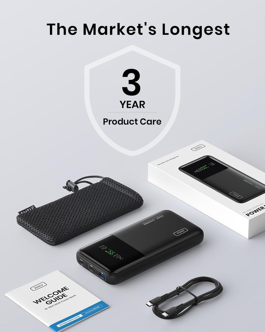 INIU Power Bank, 27000mAh 140W Portable Charger Fast Charging for Laptops and Phones, USB C in & out Battery Pack for iPhone 16 15 14 13 12 Pro Max Samsung Galaxy S23 Ultra iPad Pro Steam Deck etc