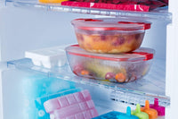 Pyrex 1451130 Cook & Heat-Set of Three 1.1L Rectangular Glass Food Microwave Airtight Lids-Storage Containers, Transparent/Green
