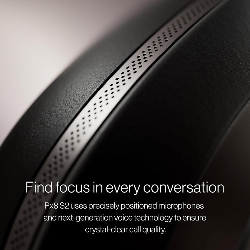 Bowers & Wilkins Px8 S2 Noise Cancelling Wireless Headphones with Bluetooth Audio, & Quick Charge, 30 Hours of High-Resolution Playback and Built-In Microphone - Onyx Black