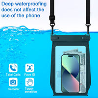 Large Waterproof Phone Pouch, IPX8 Water Proof Phone Case Bag, Underwater Phone Dry Bag with Adjustable Lanyard, Compatible with iPhone 15/14/13 Pro Max, Galaxy S25 S24 S23 HuaWei P60 Mate60 Up to 7''