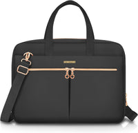 Ferkurn Laptop Bag Case 17 17.3 inch for Women Men, Messenger Briefcase Compatible with Alienware Nitro 5 XPS 17 ThinkPad Legion 5 Inspiron HP Pavilion Asus Acer, Slim Strap Computer Bag, Black
