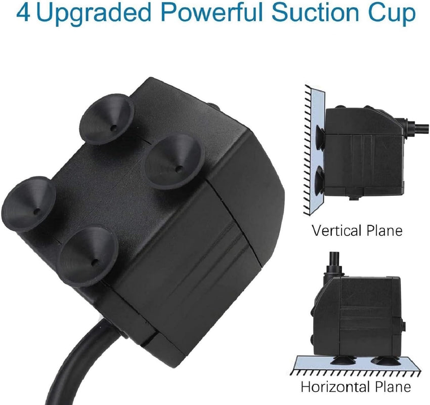 BARST 1500L/H Submersible Water Pump, Ultra Quiet Aquarium Pump for Fountains, Pool, Fish Tank, Pond, Hydroponics, Statuary with 4 Srtong Suction Cups,3 Nozzles (30W, 5m Power Cord)
