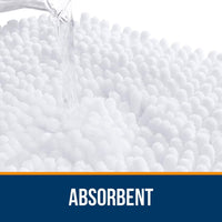 Chenille Bath Mat 50x75cm Absorbent Non-Slip Bathroom Rug White