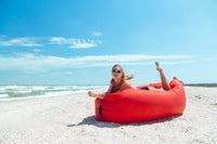 ZTOONE Inflatable Lazy Sofa Bed Air Lounger Sofa with Carry Bag, Inflatable Float for Swimming Pool Inflatable Mattress for Swimming (Pink)