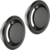 Round Ceiling Diffuser Metal Adjustable Air Vent Duct Cover Set of 2 Black