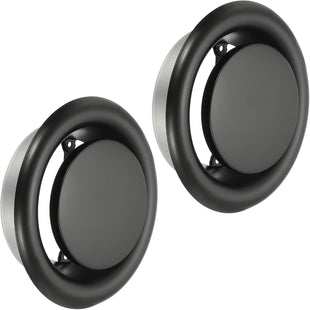 Round Ceiling Diffuser Metal Adjustable Air Vent Duct Cover Set of 2 Black