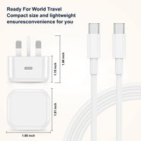2 Pack iPhone 17 16 15 Fast Charger Plug and Cable,USB C Wall Plug with USB C to C Cable Lead Original 1.8M for Apple iPhone 17 Pro Max/17 Pro/17 Air/iPhone 16 Pro/16 Pro Max/15 Plus/15 Pro Max/iPad