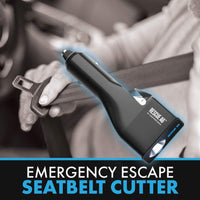 NP NIGHT PROVISION Rescue A6 Emergency 6-in1 Car Safety Device USB Car Charger Window Breaker Seat Belt Cutter 2200mAh Power Bank Powerful LED Flashlight with Red Emergency Beacon Ver 2.0 (1 Pack)