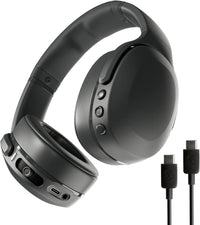 Skullcandy Crusher Evo Wireless Bluetooth Headphones with Multi-Sensory Bass and Charging Cable, Noise Isolating Over-Ear Fit, Up to 40 Hours Battery, Microphone for iPhone Android - True Black