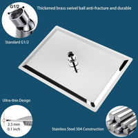 Rectangle Rainfall Shower Head 30x20cm Stainless Steel High Flow â Chrome