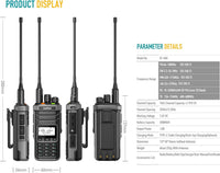 Radtel RT-860 Multi Band Ham Radio HF UHF VHF Dual Band with AM USB LSB CW CB LW MW SW SSB Reception, 1024 Channels, 2000mAh Battery, Type-C Charging