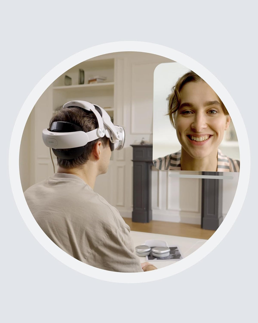 SODI Vision Pro VR Head Strap for Apple Vision Pro, Weight-Balanced Comfort, Pressure-Reducing, One-Button Retractable, Dual Knob Adjustment, Easy Installation, Wider Head Fit (white)