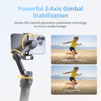 DJI Osmo Mobile 8 Gimbal Stabilizer for Phone, AI Native Tracking with Audio & Lighting, 360^0 Pan Rotation, Built-in Extension Rod & Tripod, 10h Battery, Extension Rod, Robust 3-Axis Stabilization