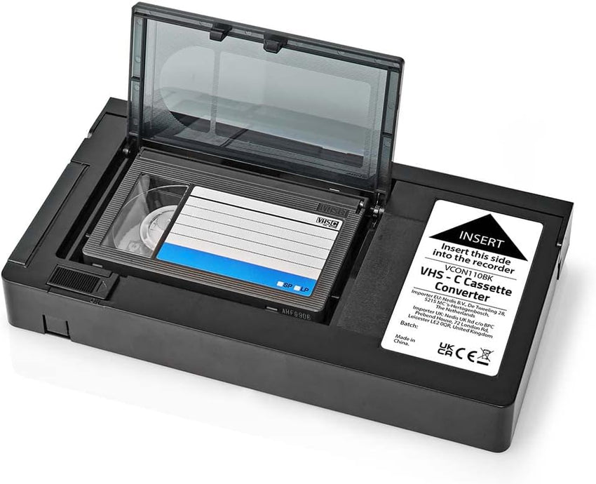 Nedis VHS Converter - Conversion: VHS-C to VHS - Plug and Play - Black