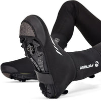 Cycling Shoe Covers Winter Thermal Warm Waterproof Overshoes for Mens Womens Road Bike MTB Booties Black M
