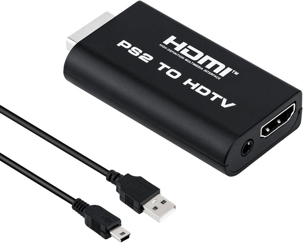 Mcbazel PS2 to HDMI Converter Adapter with 3.5mm Audio Output, HD Link Cable for PlayStation 2 ï¼Compatible with SCPH-1xxxx/3xxxx/5xxxx/7xxxx, Plug & Play for HDTV/Monitor â Not for SCPH-9000x