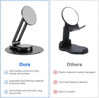 flintronic Magnetic Phone Stand for iphone, Foldable & Adjustable Aluminum Magnetic iPhone Stand with 360°Rotation Base, Compatible with iPhone 15/14/13/12 Series- Black