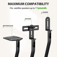 Height-Adjustable Speaker Stands 84â108cm Heavy-Duty, Pair â Black