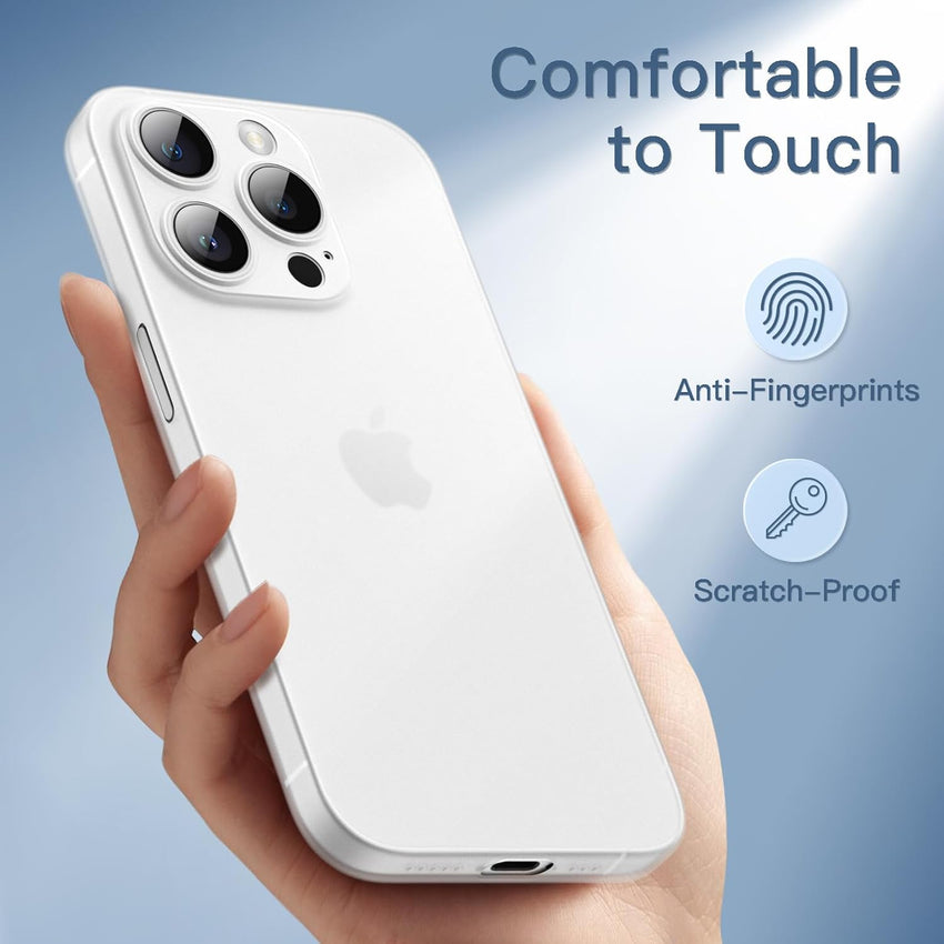 JETech Ultra Slim Case for iPhone 14 Pro Max 6.7-Inch, Camera Lens Full Protection, Lightweight Matte Finish PP Hard Minimalist Cover, Support Wireless Charging (Frosted Clear)