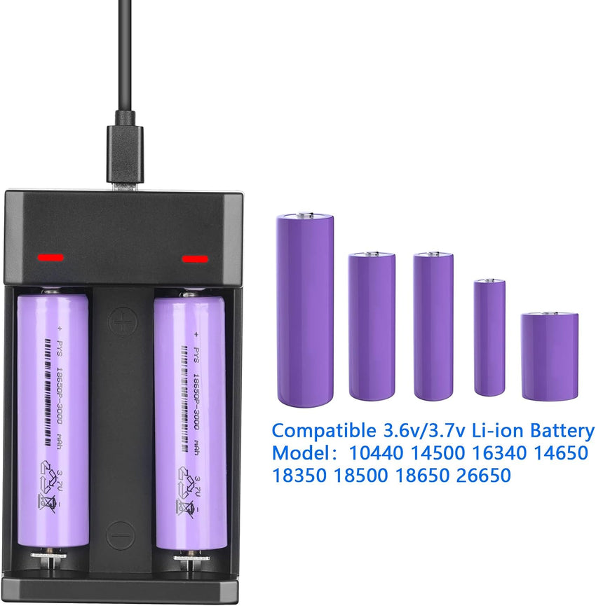 REACELL Battery CHARGER for 18650, Universal Fast Dual Charge CHARGER ONLY for 3.7V/3.6V Li-ion