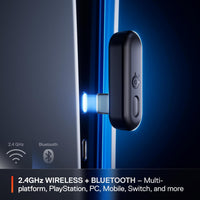 SteelSeries Arctis GameBuds for PS5 - Wireless Gaming Earbuds - 2.4GHz + BT 5.3 - ANC/Transparency - IP55 Water Resistant - 40H Battery - Wireless Charging - PS5, PC, Switch 2, Mobile - Black