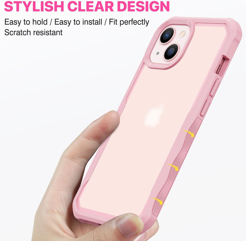 CENHUFO Compatible with iPhone 17 Pro Case Built-in Glass Screen Protector, Full Camera Protection, Fits for Magsafe, 360 Full Body Shockproof Bumper Phone Case for iPhone 17 Pro 6.3 Inch -Pink