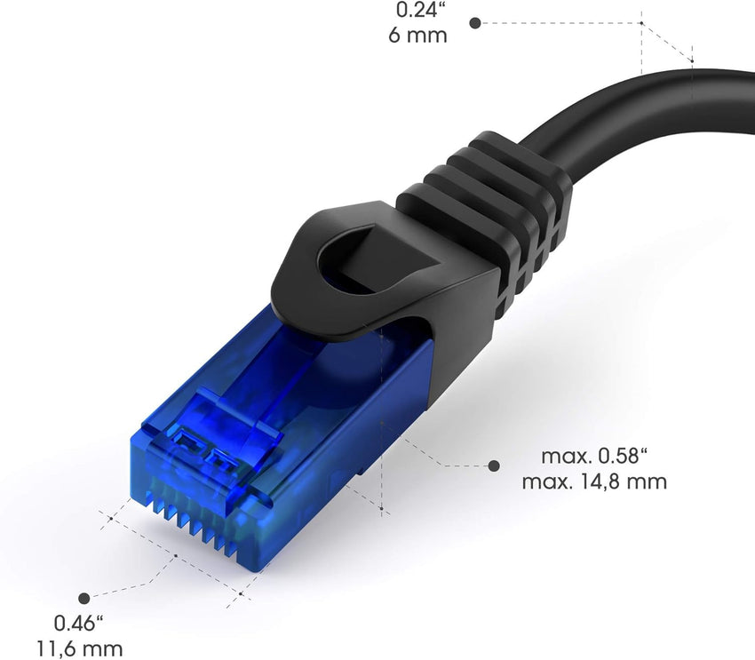 KabelDirekt â Network Cable 5Gbps â 100ft, Black | The Ethernet cord transmits the maximum fiber-optic speed offered by your internet provider