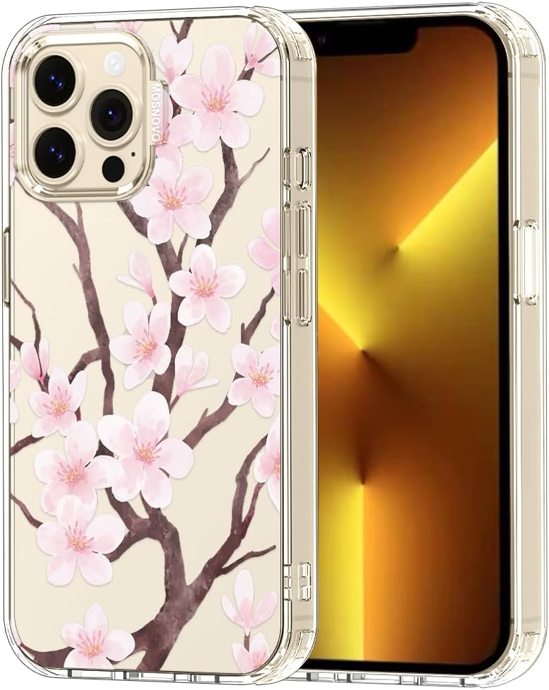 MOSNOVO Case for iPhone 13 Pro Max, [Buffertech 6.6ft Military-Grade Drop Protection] [Anti Peel Off Tech] Clear TPU Bumper Phone Case Cover Design - Balloonasaurus