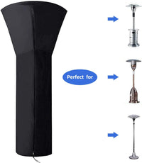 ANSTROUT 420D Patio Heater Cover, Waterproof with Zipper, Outdoor Propane Heater Cover for Any Season, Large Size: 89âH x 33âDx19âB (Black)