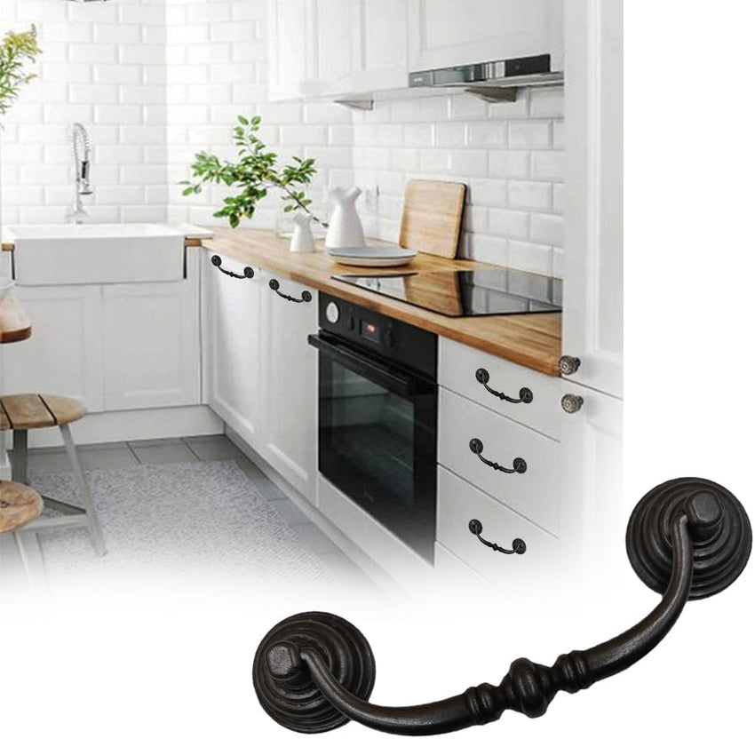 Kitchen Door Pull Handle Retro Design â Black