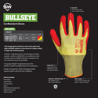Cut-Resistant Work Gloves Nitrile Palm Enhanced Grip Red/Hi Vis Yellow L 2pc