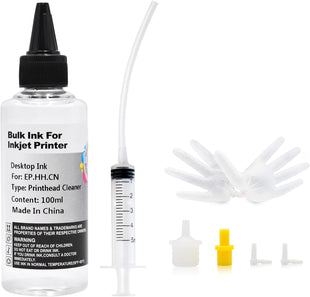JoyPrinting Printhead Cleaner Kit for Inkjet Printers Printer Nozzle Cleaning Kit Compatible for All Print Head of Printers Epson/HP/Canon/Brother/Lexmark/Kodak/Samsung 100ml 10ml Premium Syringe 1PK
