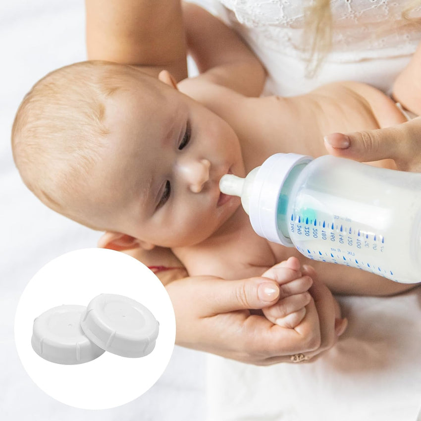10 Pcs Baby Bottle Caps Replacement Compatible with Lansinoh MAM Pigeon Bottles â White