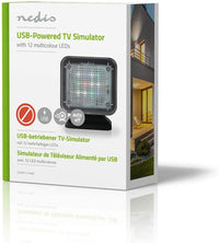 NEDIS TV Simulator Home Security Light with Flashing LED - Deter Intruders - Timer & Dusk Sensor - Low Energy USB Powered