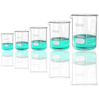 Glass Measuring Beaker Set 4 Pieces 50ml to 1000ml Low Form 3.3 Boro Griffin