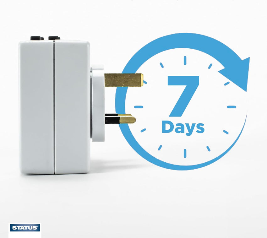 Digital 7-Day Programmable Timer Switch Weekly Lighting â White UK Plug