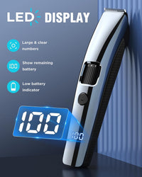 Beard Trimmer 1-10mm Zoom Wheel Cordless USB Rechargeable with Battery Indicator Silver
