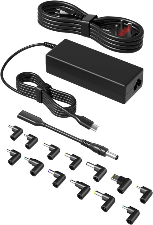 HSXIRQA 100W Universal Laptop Charger Compatible with HP Lenovo Dell Acer Asus Toshiba Geteway Samsung MacBook IBM Fujitsu Sony LG MSI Nimo Chromebook with USB-C and 15 Charging Port Power Adapter