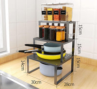 YunNasi Stackable Stainless Steel Cabinet Shelf Kitchen Organizer â 30x28x15cm