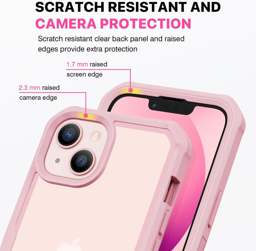 CENHUFO Compatible with iPhone 17 Pro Case Built-in Glass Screen Protector, Full Camera Protection, Fits for Magsafe, 360 Full Body Shockproof Bumper Phone Case for iPhone 17 Pro 6.3 Inch -Pink