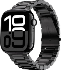 Apple Watch Straps Stainless Steel Compatible with Series 11/10/9/8/7/6/5/4/3/2/1 â Black