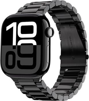 Apple Watch Straps Stainless Steel Compatible with Series 11/10/9/8/7/6/5/4/3/2/1 â Black